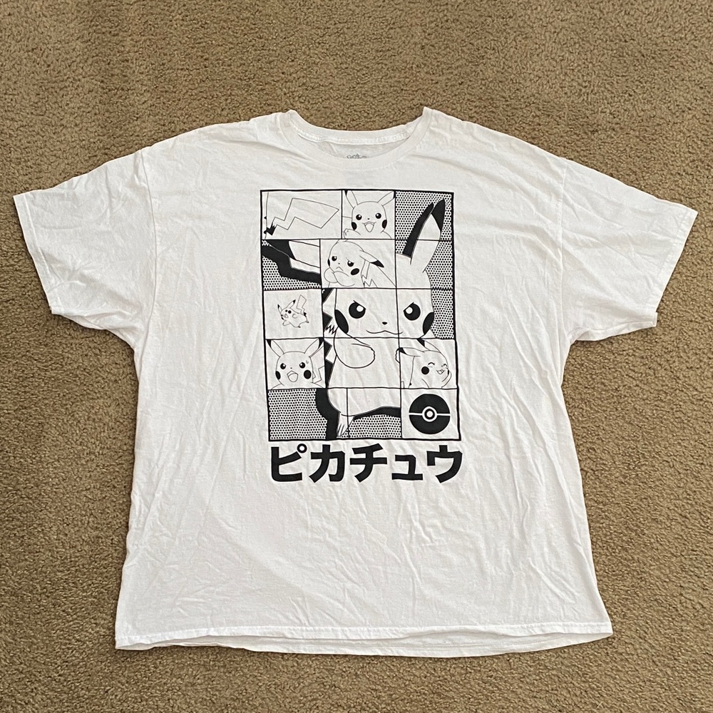 Pokemon Pikachu White Pikachu Graphic Tee Men’s/Unisex XXL